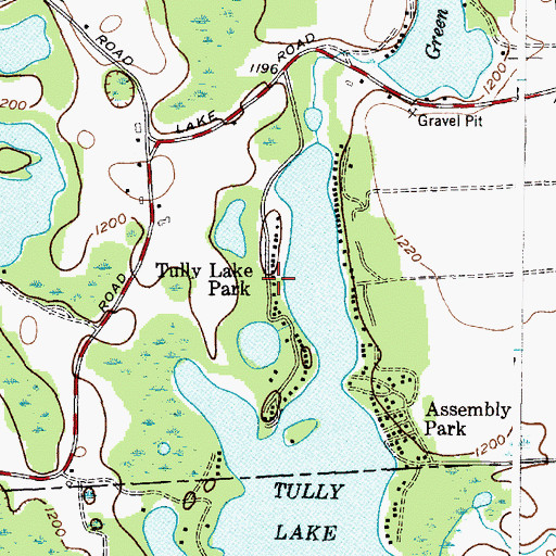 Topographic Map of Tully Lake Park, NY