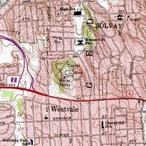 Topographic Map of Tunnel Reservoir, NY
