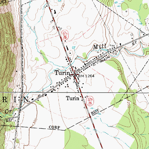 Topographic Map of Turin, NY