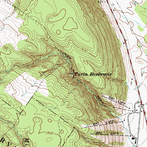 Topographic Map of Turin Reservoir, NY
