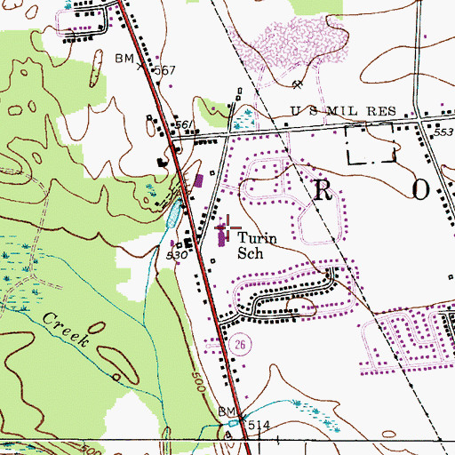 Topographic Map of Turin School (historical), NY
