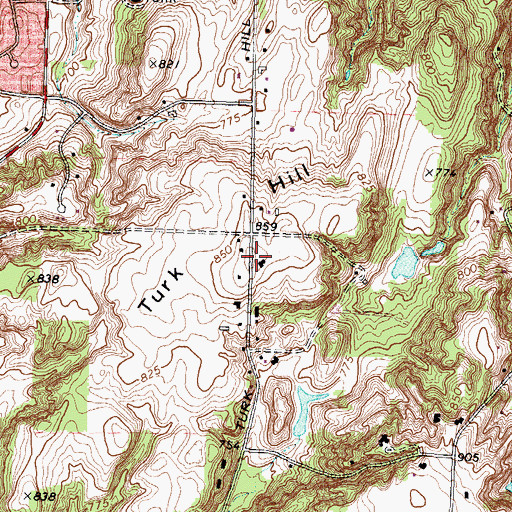 Topographic Map of Turk Hill, NY
