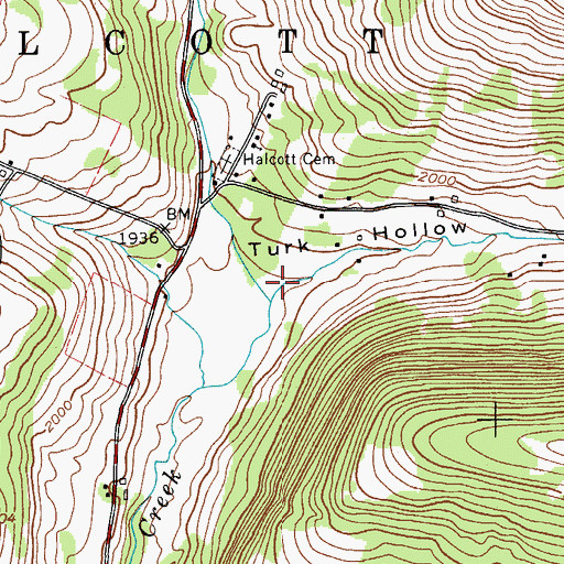 Topographic Map of Turk Hollow, NY