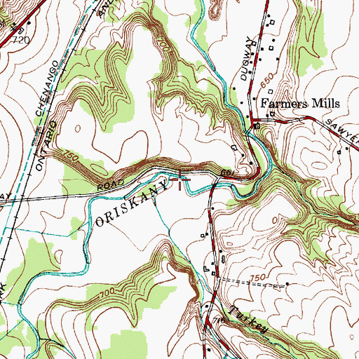 Topographic Map of Turkey Creek, NY