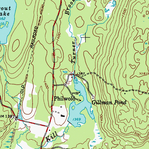 Topographic Map of Turner Brook, NY