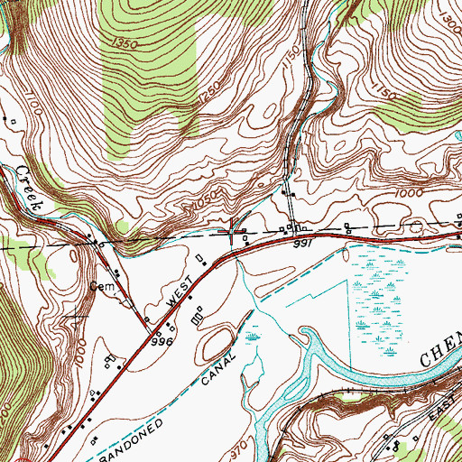 Topographic Map of Turner Creek, NY