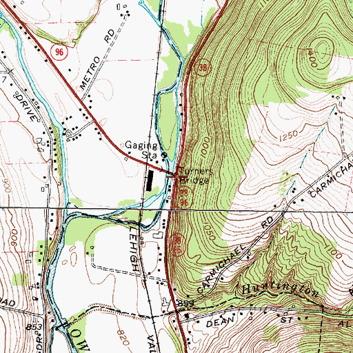 Topographic Map of Turners Bridge, NY