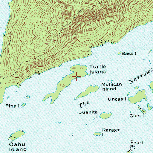 Topographic Map of Turtle Island, NY