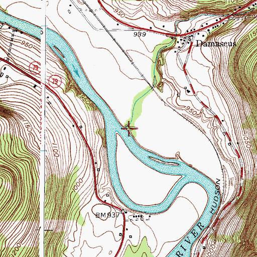 Topographic Map of Tuscarora Creek, NY