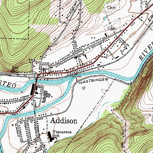 Topographic Map of Tuscarora Creek, NY