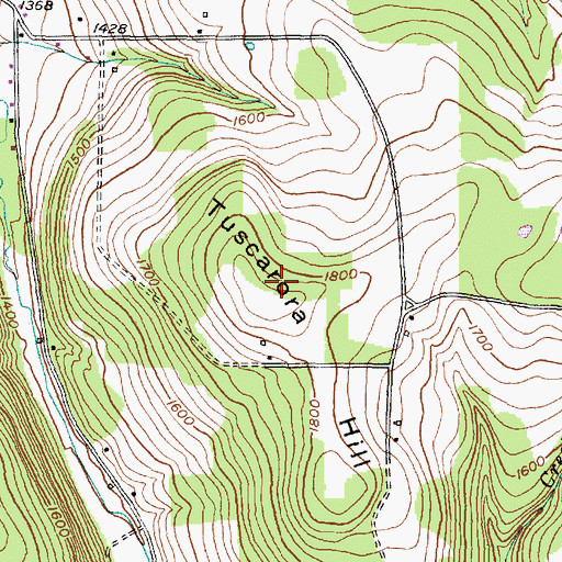 Topographic Map of Tuscarora Hill, NY