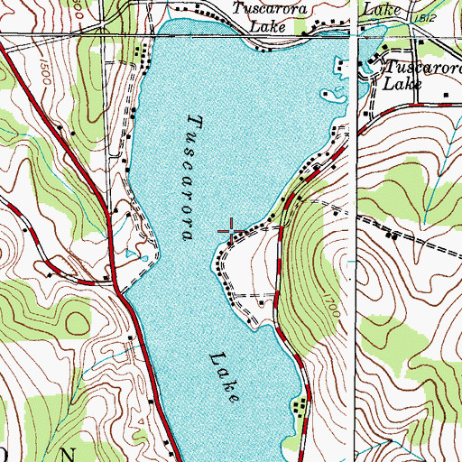 Topographic Map of Tuscarora Lake, NY