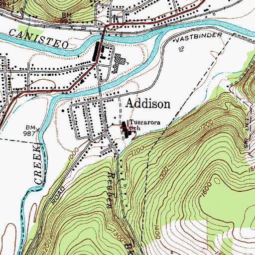Topographic Map of Tuscarora Elementary School, NY
