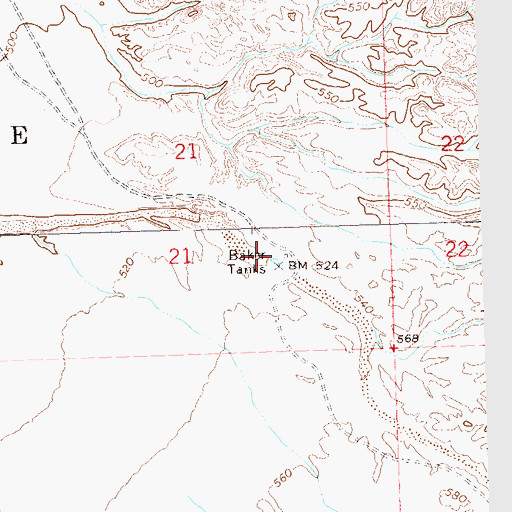 Topographic Map of Baker Tanks, AZ