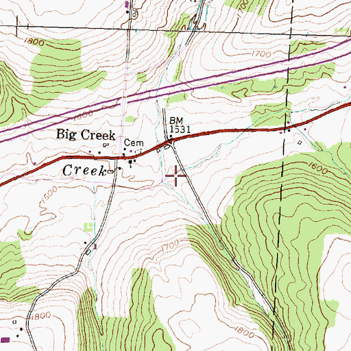 Topographic Map of Tuttle Creek, NY