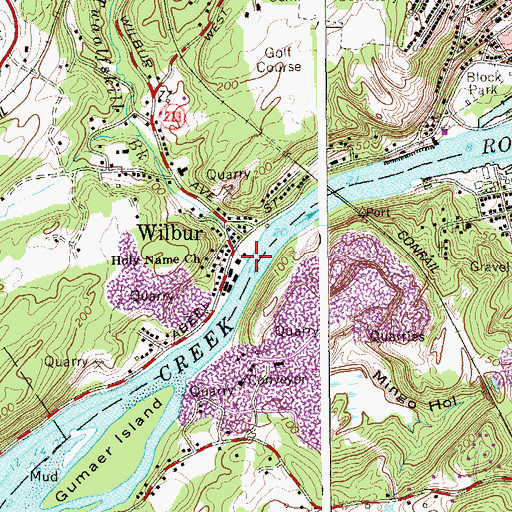 Topographic Map of Twaalfskill Brook, NY