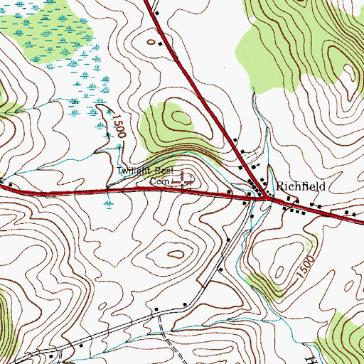 Topographic Map of Twilight Rest Cemetery, NY