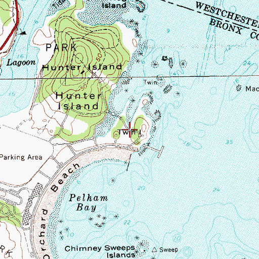 Topographic Map of Twin Island, NY