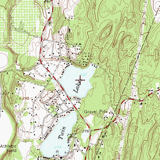 Topographic Map of Twin Lakes, NY