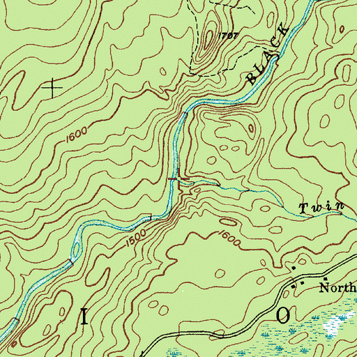Topographic Map of Twin Lakes Stream, NY