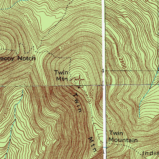 Topographic Map of Twin Mountain, NY