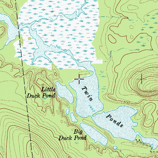Topographic Map of Twin Ponds, NY