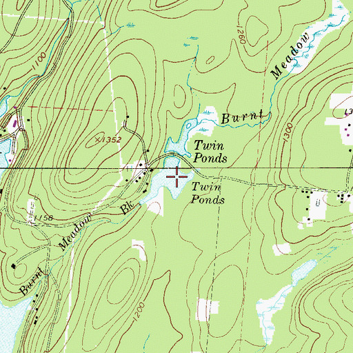 Topographic Map of Twin Ponds, NY