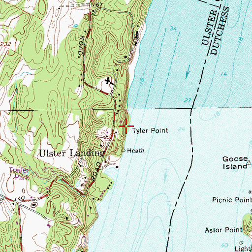 Topographic Map of Tyler Point, NY