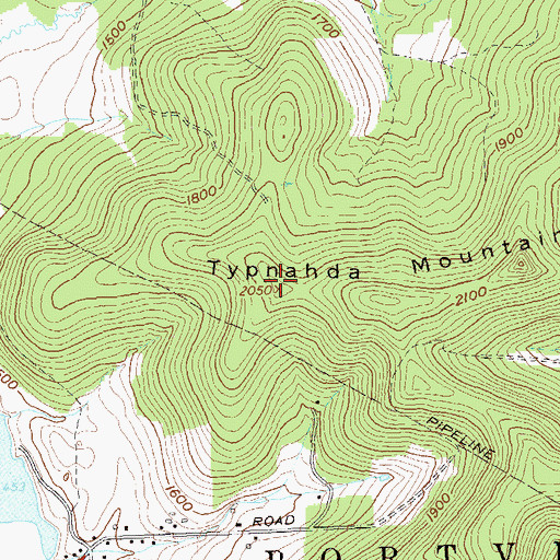 Topographic Map of Typnahda Mountain, NY