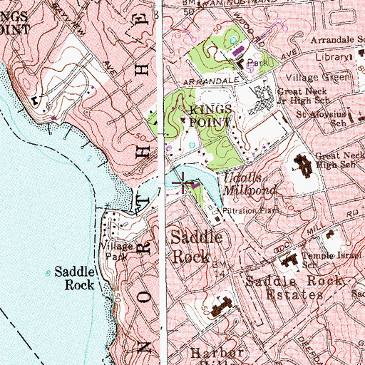 Topographic Map of Udalls Millpond, NY