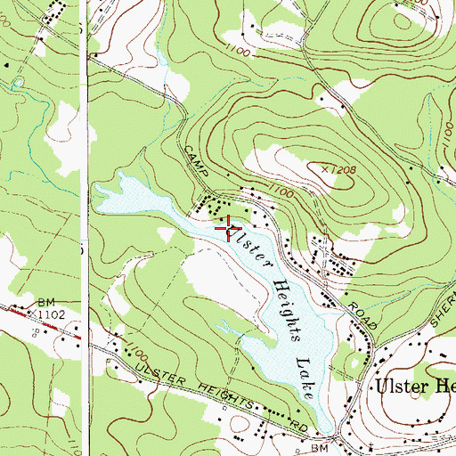 Topographic Map of Ulster Heights Lake, NY