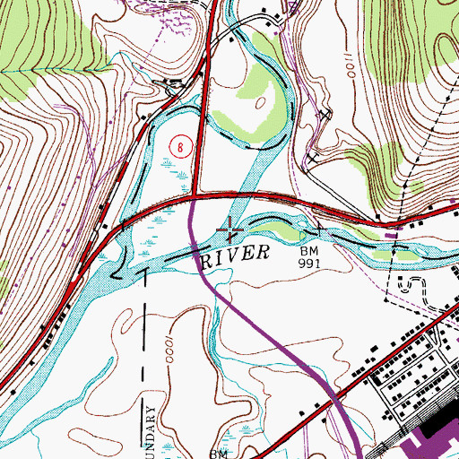 Topographic Map of Unadilla River, NY