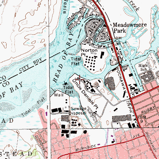 Topographic Map of Uncle Daniels Point, NY