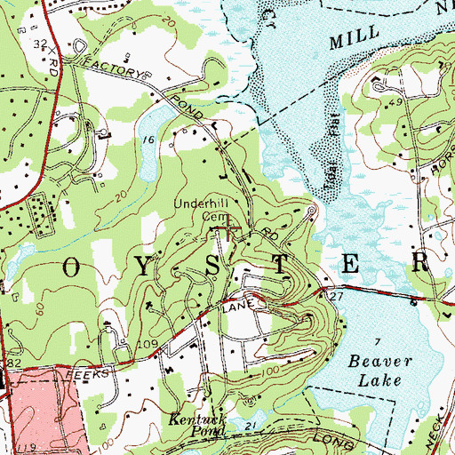 Topographic Map of Underhill Cemetery, NY