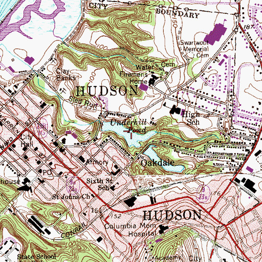 Topographic Map of Underhill Pond, NY