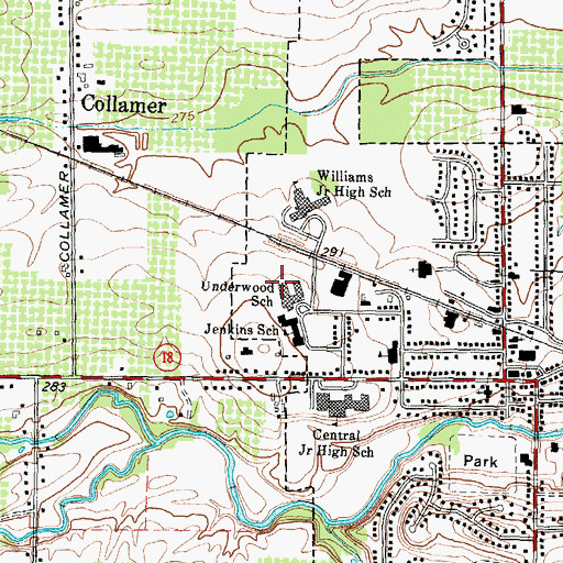 Topographic Map of Underwood School, NY