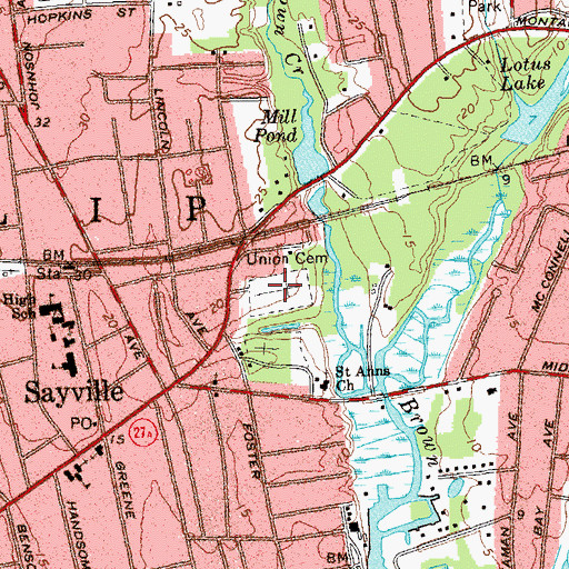 Topographic Map of Union Cemetery, NY