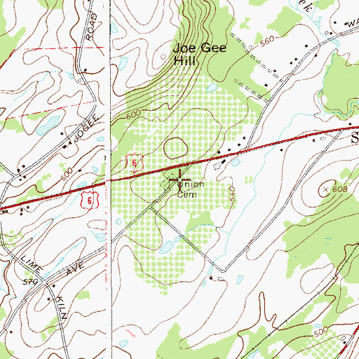 Topographic Map of Union Cemetery, NY