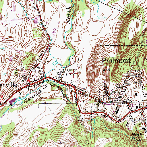 Topographic Map of Mellenville Union Cemetery, NY