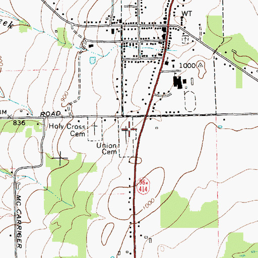 Topographic Map of Ovid Union Cemetery, NY