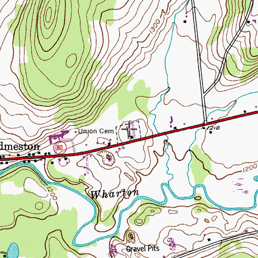 Topographic Map of Union Cemetery, NY