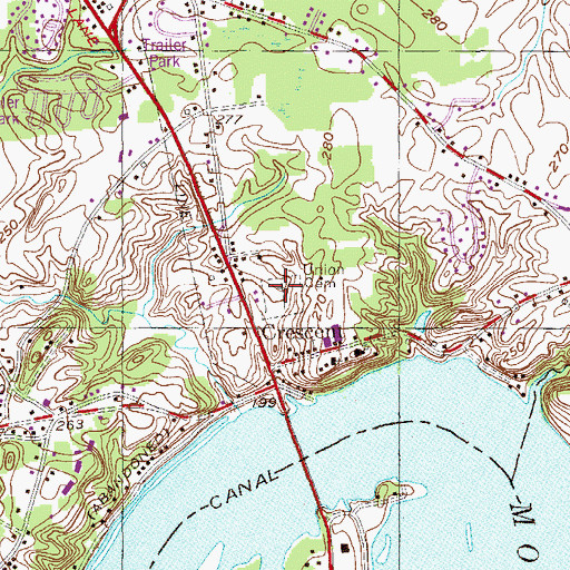 Topographic Map of Union Cemetery, NY