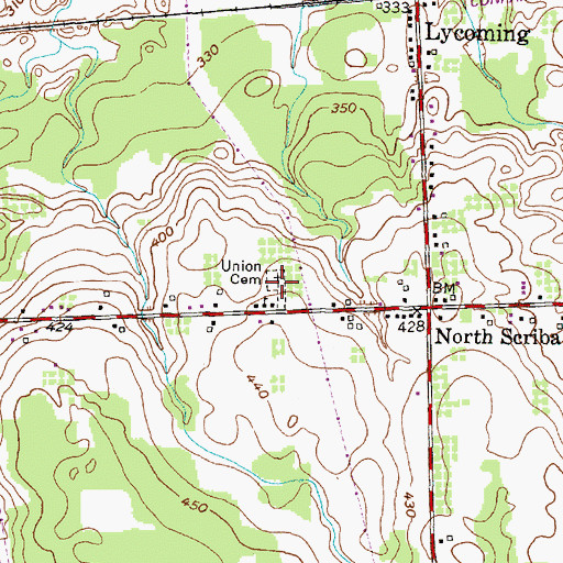 Topographic Map of North Scriba Union Cemetery, NY