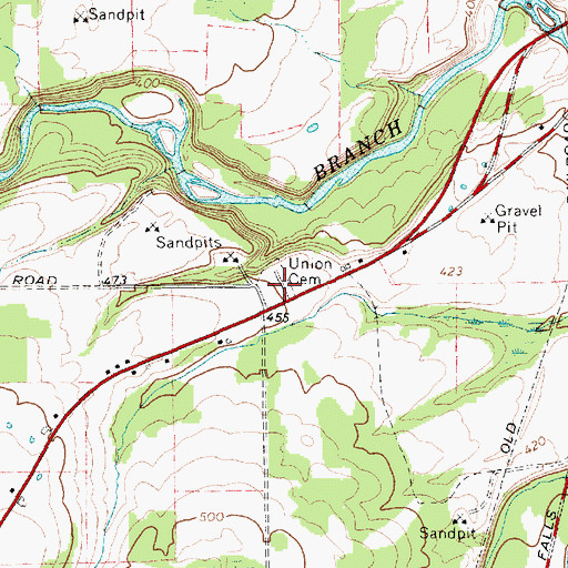 Topographic Map of Union Cemetery, NY