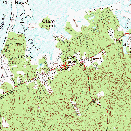 Topographic Map of Union Chapel, NY