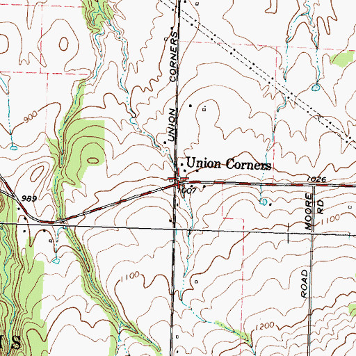 Topographic Map of Union Corners, NY