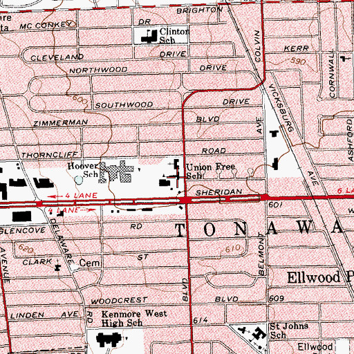 Topographic Map of Union Free School, NY