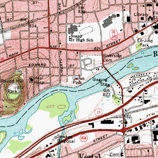 Topographic Map of Union Park, NY