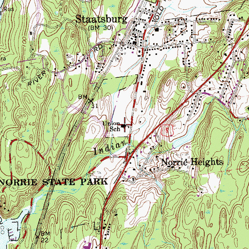 Topographic Map of Union School, NY