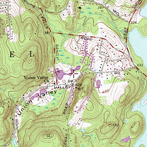 Topographic Map of Union Valley, NY